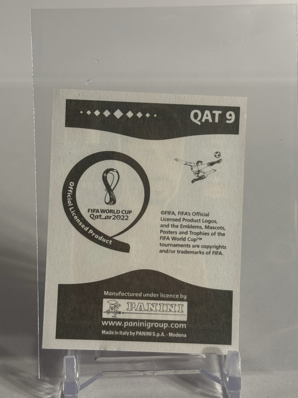Boualem Khoukhi 2022 Panini FIFA World Cup Qatar Purple Border Sticker QAT 6 SP