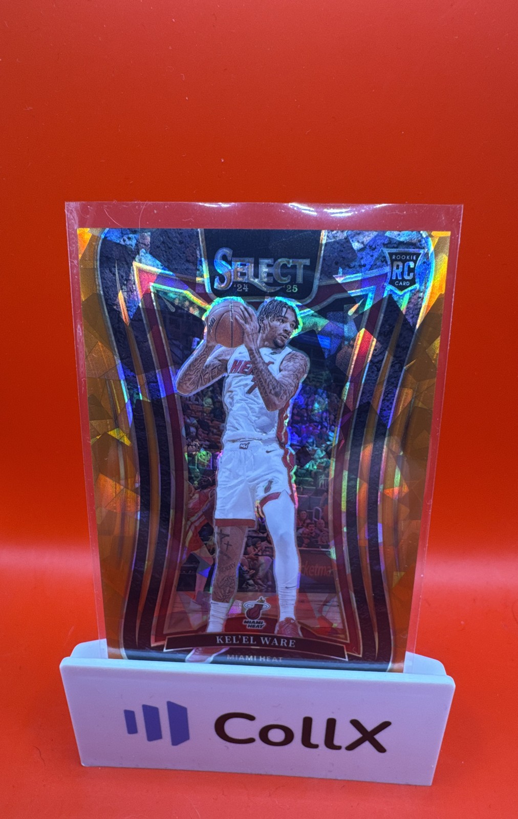 2024-25 Panini Select – Mezzanine Kel’el Ware #372 Orange Cracked Ice Prizm /275
