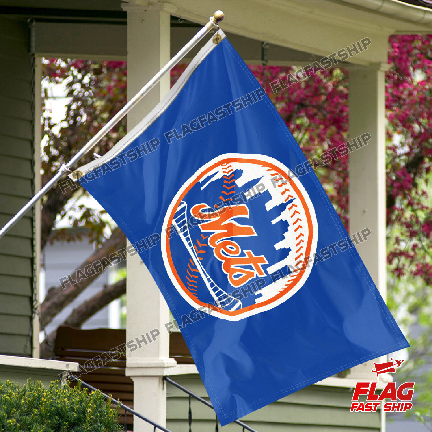 New York Mets Flag 3×5 FT Banner Logo Grommets Man Cave US Seller FREE Shipping