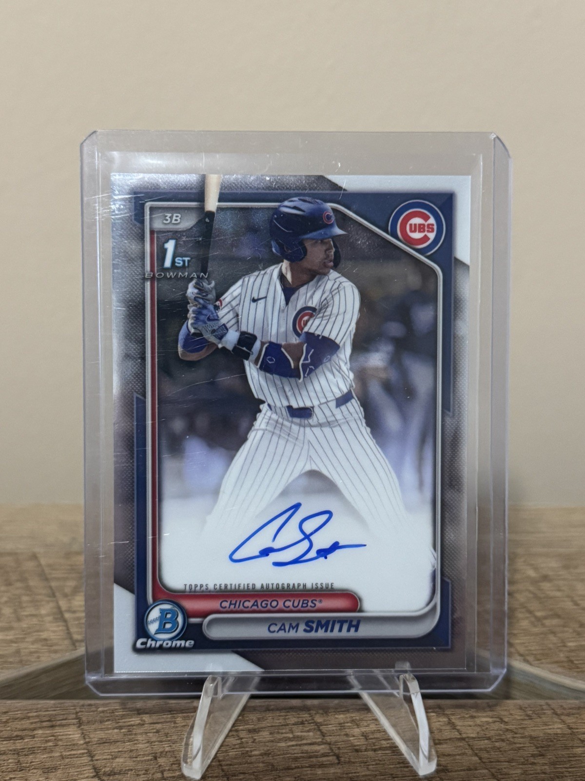 Cam Smith 2024 Bowman Draft #CPA-CS 1st Bowman Chrome Prospect Auto Cubs