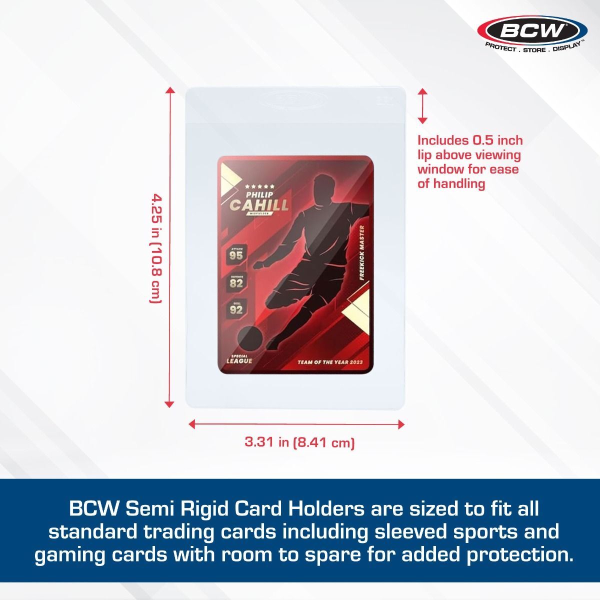 20 packs of 50 (1000) BCW 3 ³⁄₁₆” x 4 ¼” Semi-Rigid #1 Card Holders