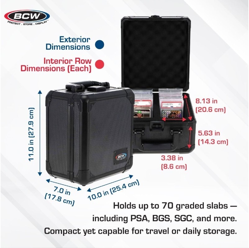 BCW Graded Latching Case – Cards – 2 Rows Locking Case