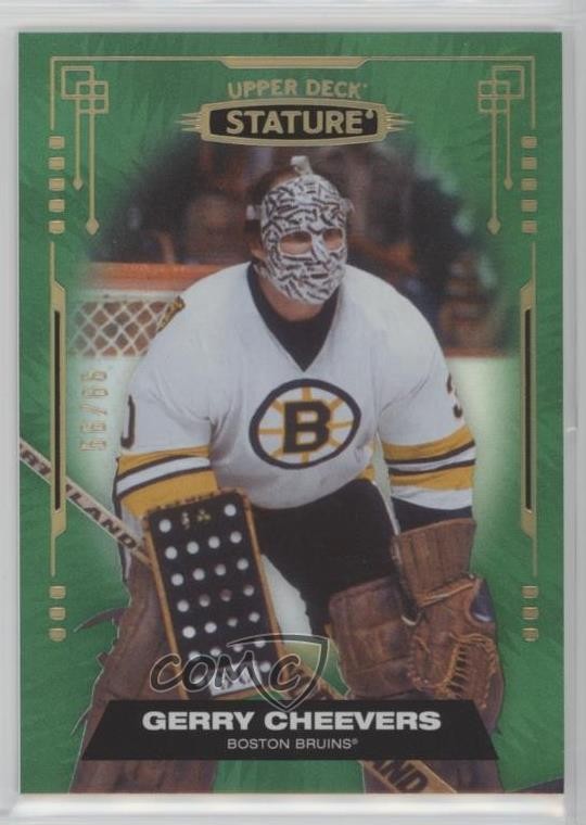 2021-22 Upper Deck Stature Green Photo Variant 66/66 Gerry Cheevers #42 HOF 1pc9