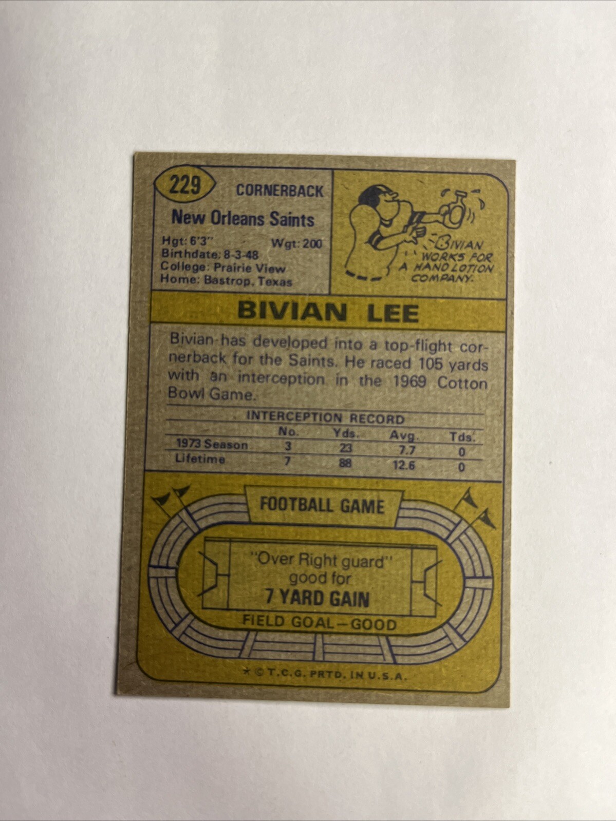 1974 Topps – #229 Bivian Lee (RC)