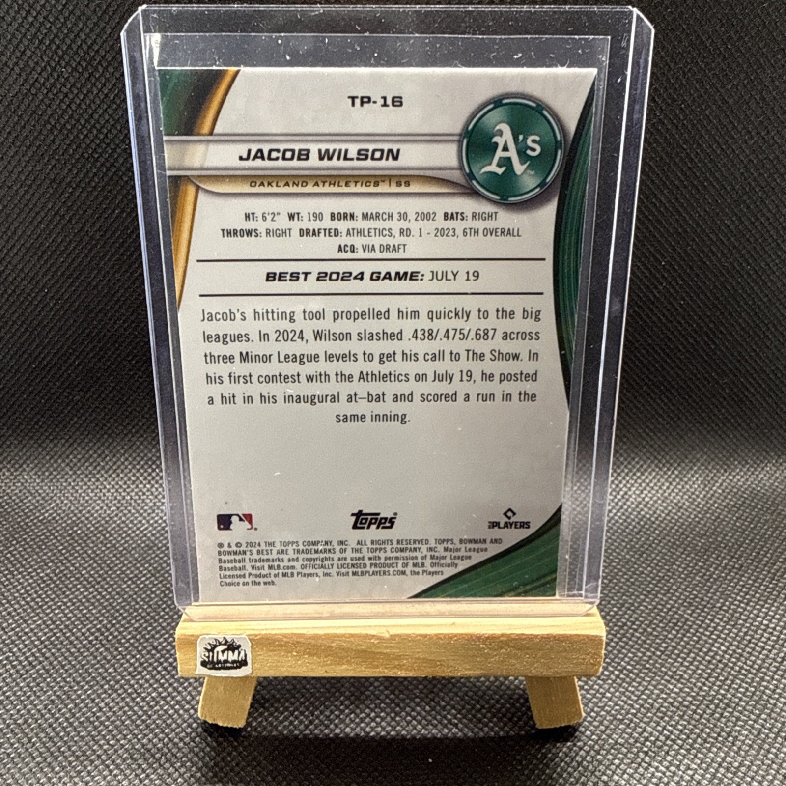 2024 BOWMAN’S BEST JACOB WILSON ROOKIE PURPLE REFRACTOR /250 #TP-18