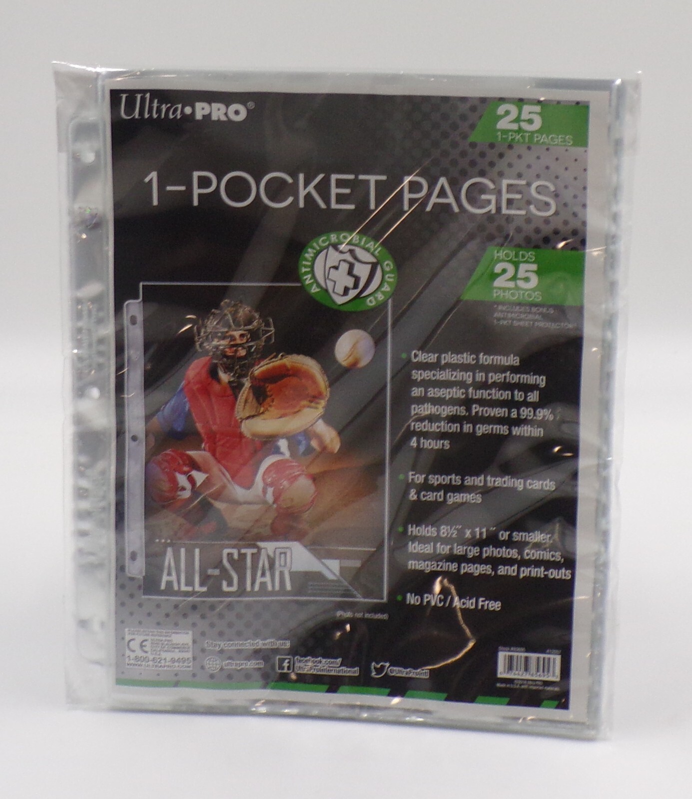 Ultra Pro – 1-Pocket Pages (25 Count) – 8 1/2″ x 11″ – Free Shipping