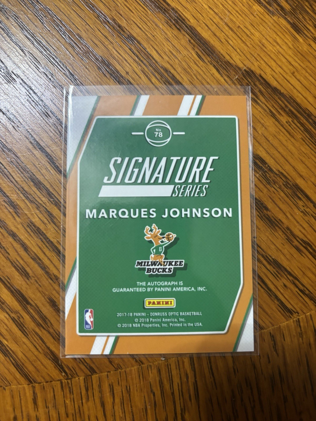 Panini 2017-18 Donruss Optic Marques Johnson #78 Signature Series Auto Bucks