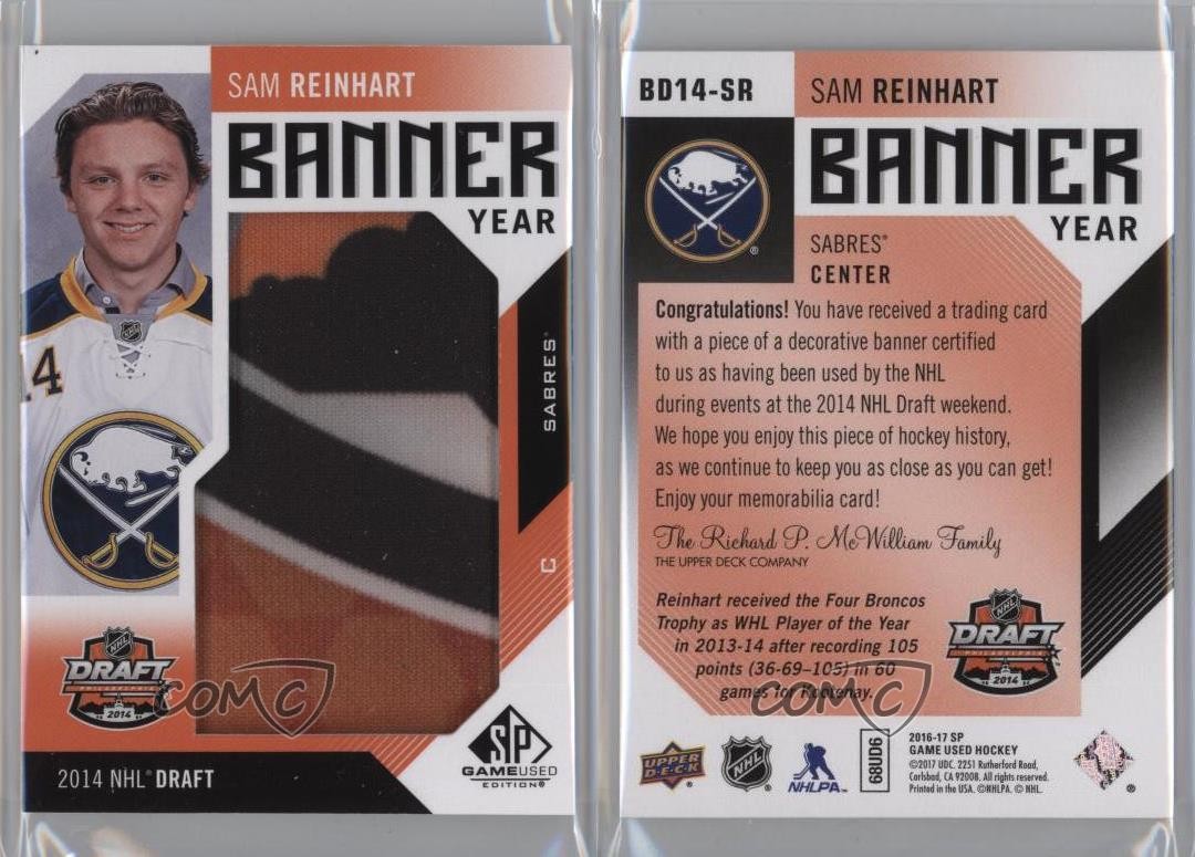 2016-17 SP Game Used Banner Year Draft Year 2014 Sam Reinhart #BD14-SR 04zi