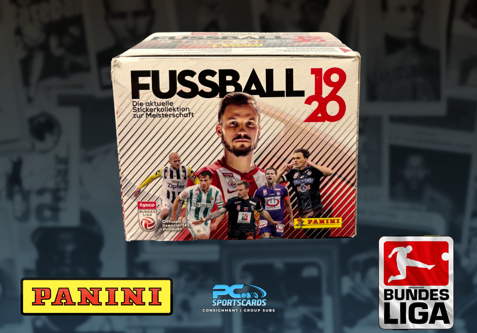 2019-20 Panini German Fussball Soccer Sticker Box 50 Sealed Packs Opened Box