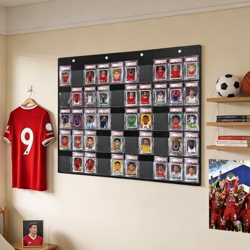 50 Pocket Trading Card Display Bag Wall Hanging Holder Sports Cards Storage Case
