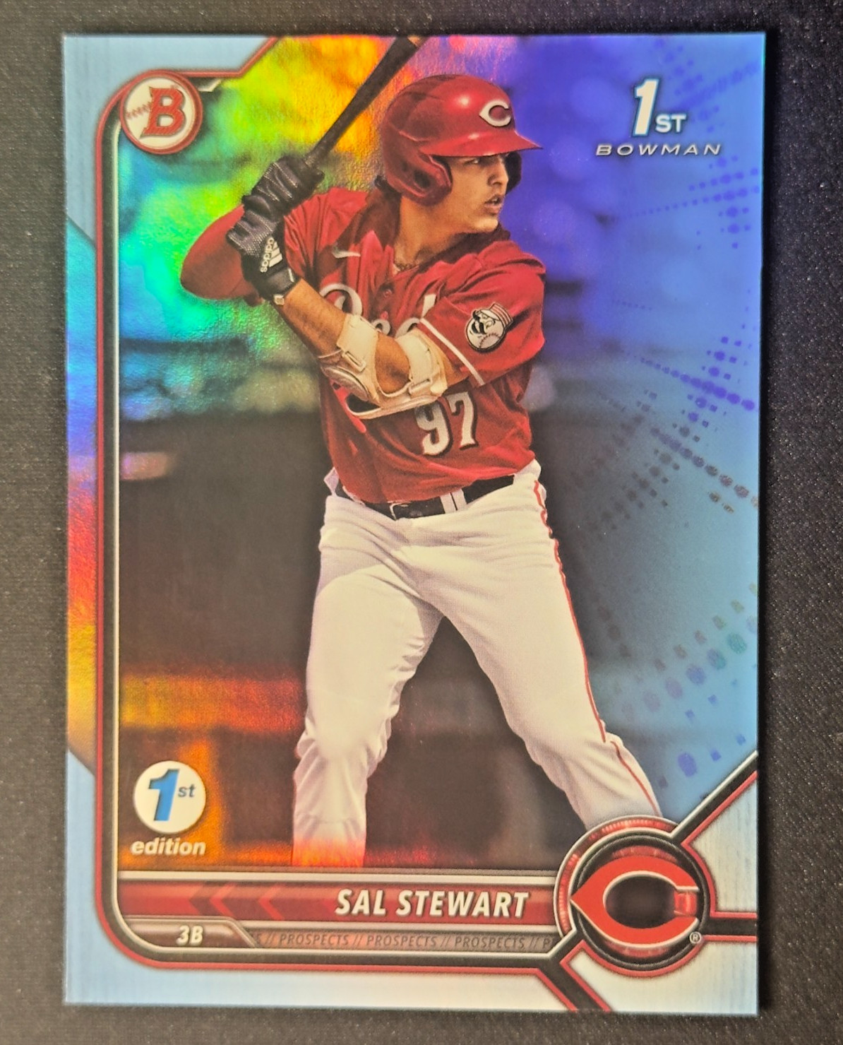 2022 Bowman Draft 1st Edition – Sal Stewart #BD-122 Sky Blue Foil (RC)