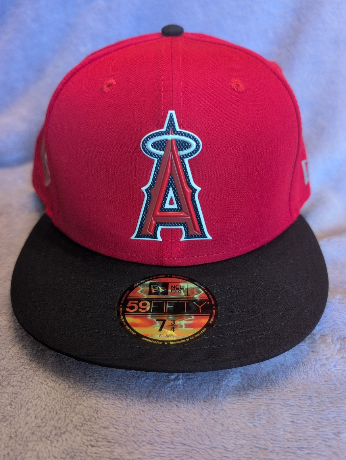 Anaheim Angels Hat Cap Men 7 3/4 Red Side Hit New Era 59Fifty MLB T0