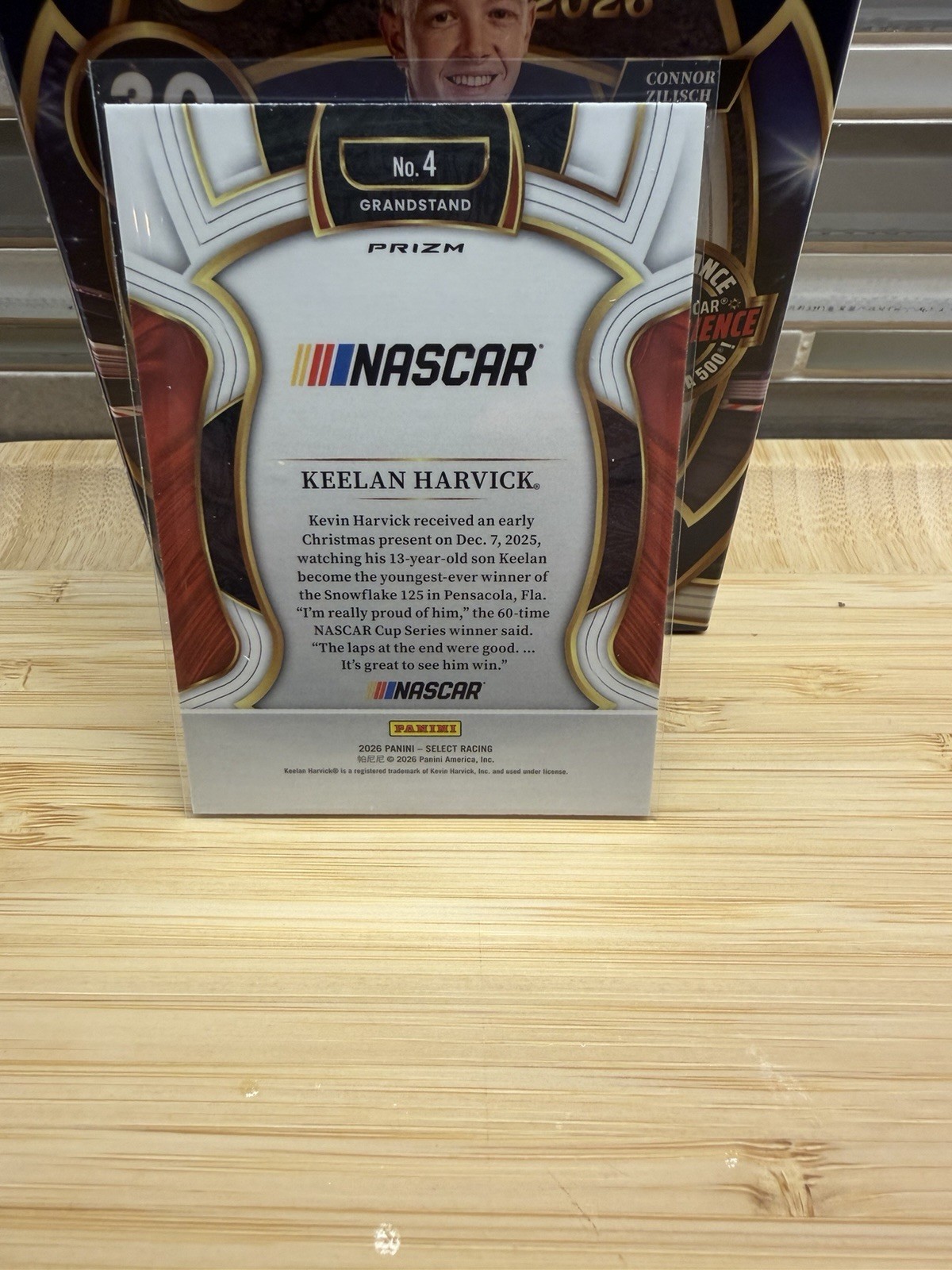 Panini 2026 Select Keelan Harvick #4 Rookie Grandstand NASCAR Orange Ice RC