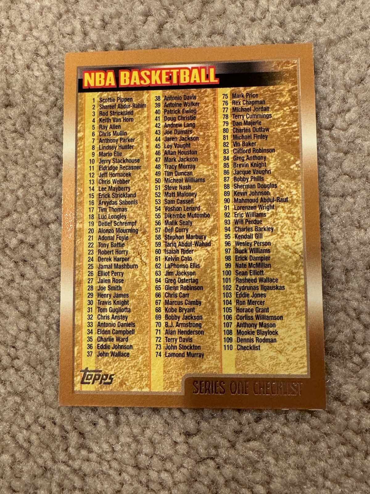 1998-1999 Topps NBA Complete Set Series 1 – Jordan, Kobe, & More! 🔥 Cards 1-110