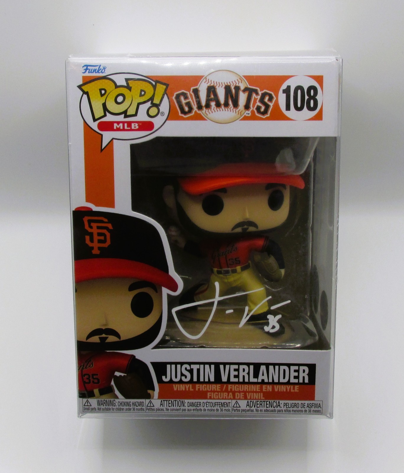 Justin Verlander Signed Funko In Case With COA (140215) (Giants)