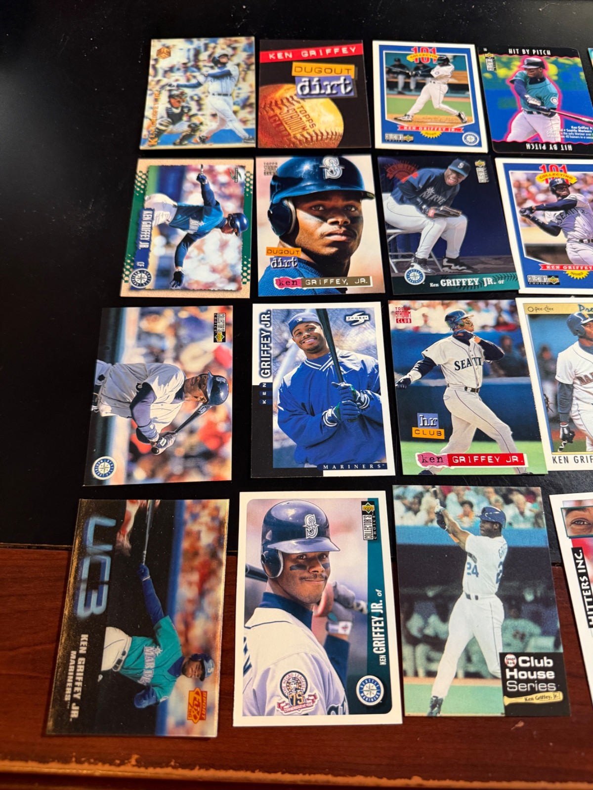 1996 KEN GRIFFEY JR. LOT OF (24) SEVERAL DIFFERENT YEARS NO DUPES, PARALLELS NM
