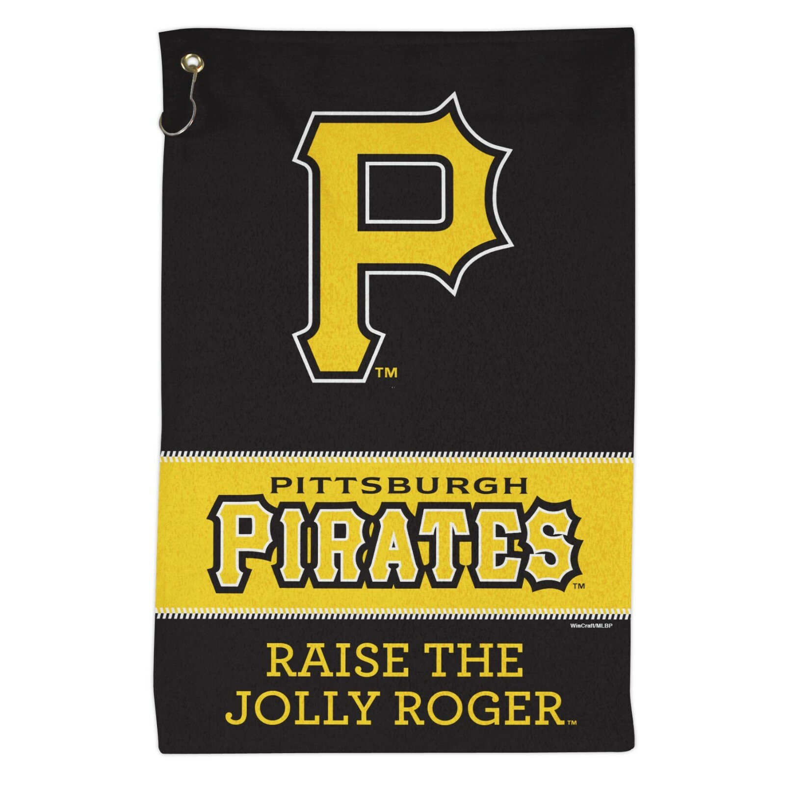 PITTSBURGH PIRATES ALL PURPOSE GOLF TAILGATE TOWEL 16″X25″ HOOK AND GROMMET