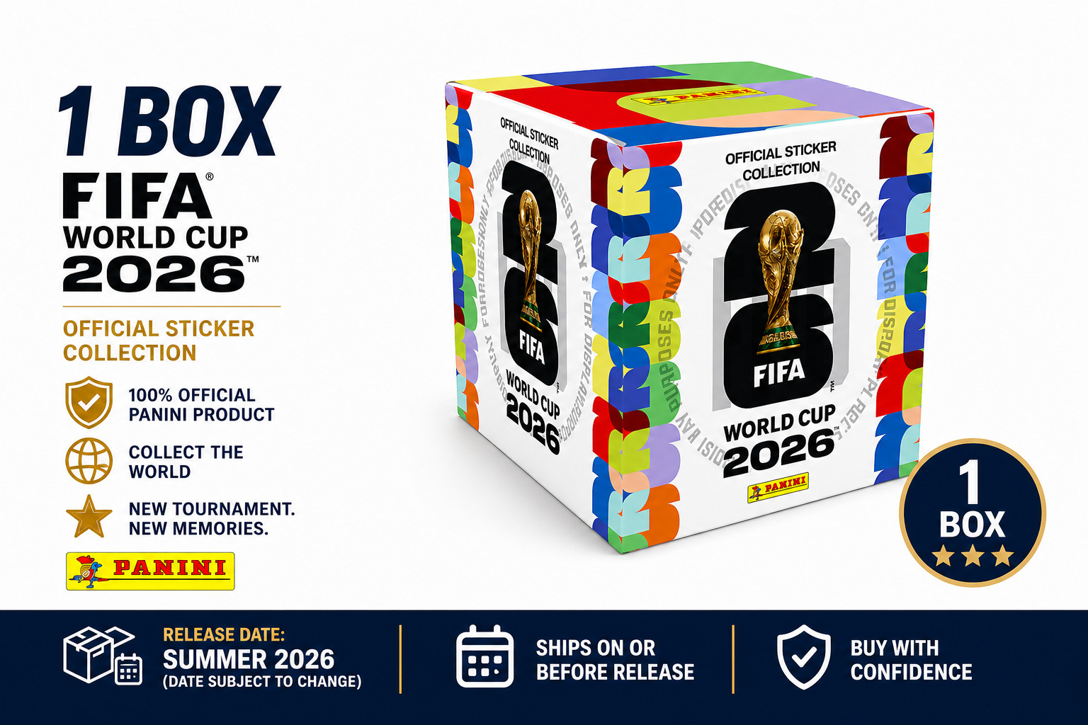 Panini FIFA World Cup 2026 Sticker Box 1 Box Sealed 50 packs -SAME DAY SHIPPING!