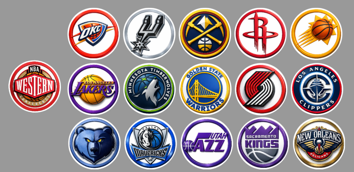 Handcrafted Basketball Team Magnets 0.9″ FULL SET/ALL 30 TEAMS.For Fan Standings