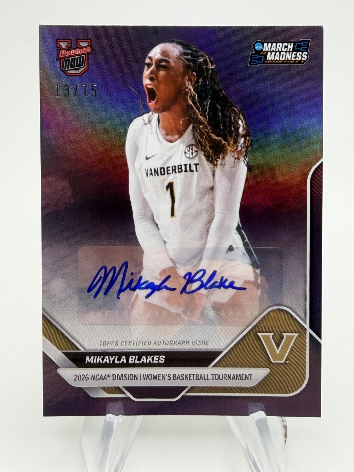 2025-26 Bowman U March Madness MIKAYLA BLAKES Purple Foil Auto /75 #4-A