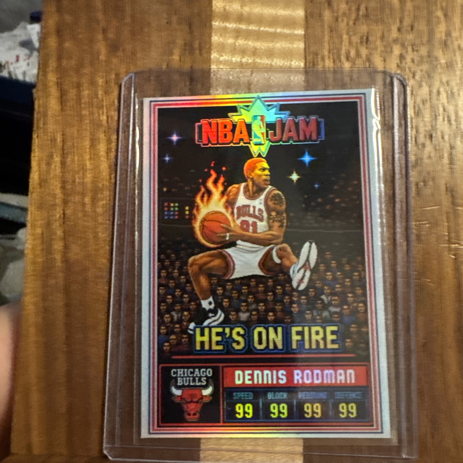 Dennis Rodman 16-bit Game Custom art Card Bulls /99
