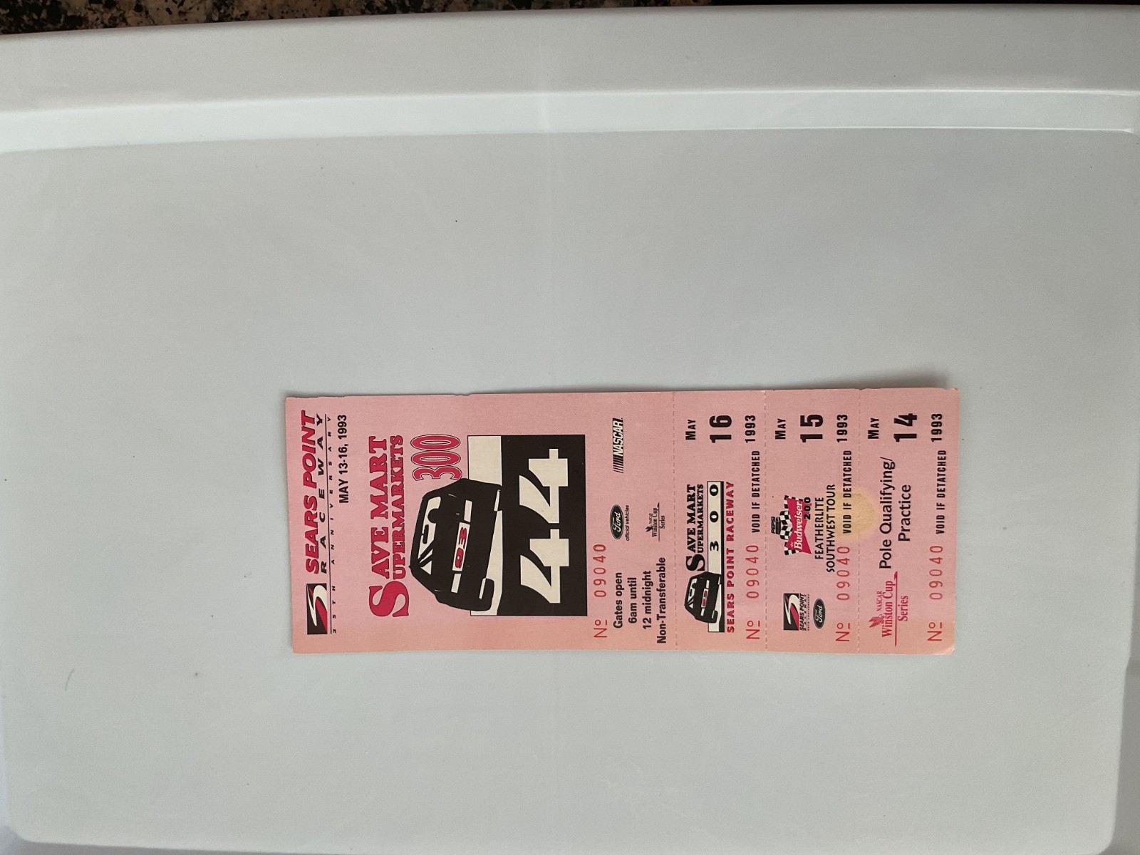 1993 Sonoma Sears Point SaveMart 300 Bud 200 Pole Qualifying NASCAR Full Ticket