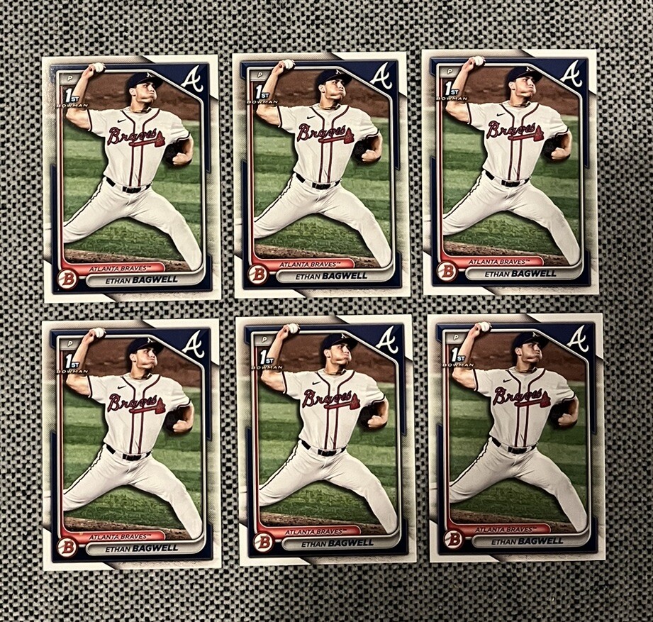 2024 Bowman Draft Paper Carter Holton Atlanta Braves #BD-74 6 Card Lot
