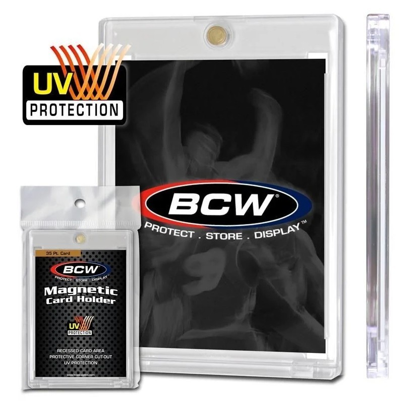 5 BCW Card Holder Magnetic Slab One-Touch Baseball Football Auto Relic Cards UV+