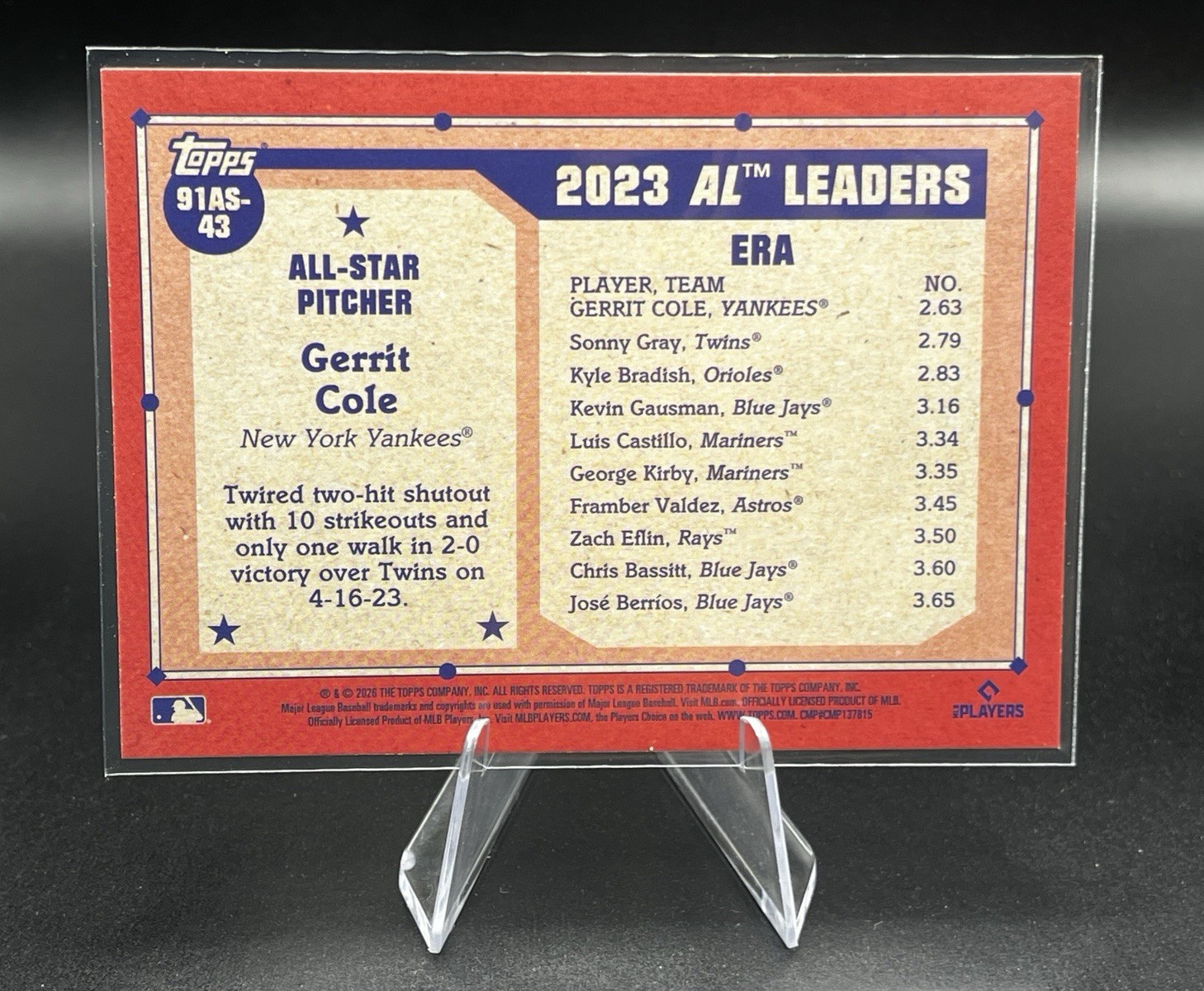 Gerrit Cole 2026 Topps Series 2 #91AS-43 1991 Topps All-Stars Yankees