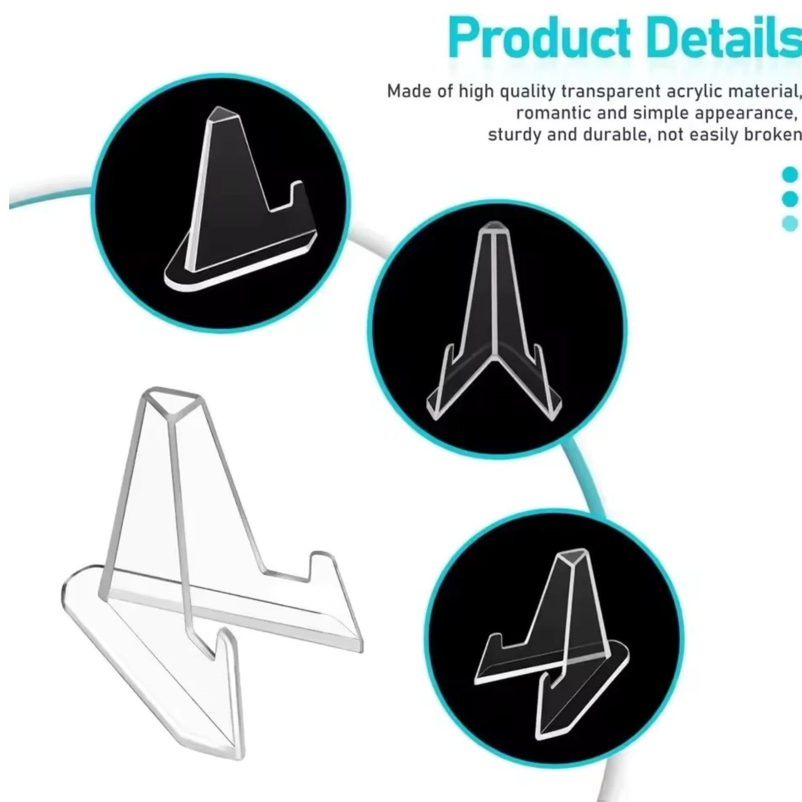 Transparent Plastic Triangle Tripod Display Stand – Small Desktop Easel