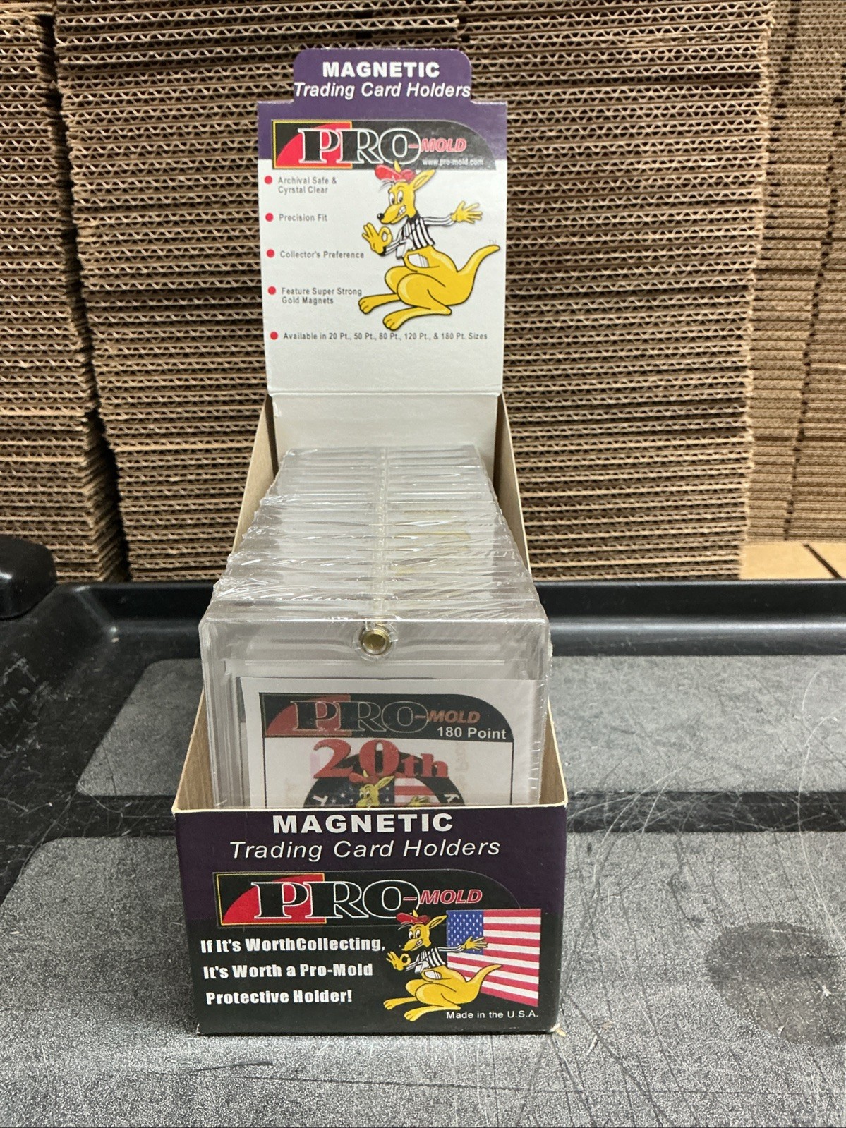 Pro-mold Magnetic 180 Point Trading Card Holders–Packs Of 15