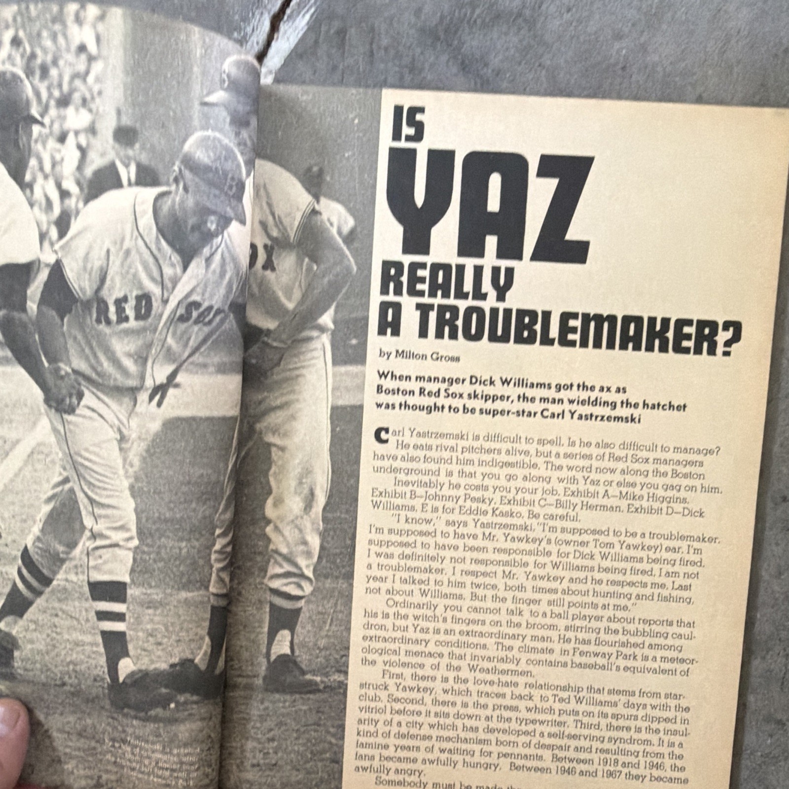 SCORE The New Inside Sports Magazine September Carl Yastrzemski Boston Red Sox