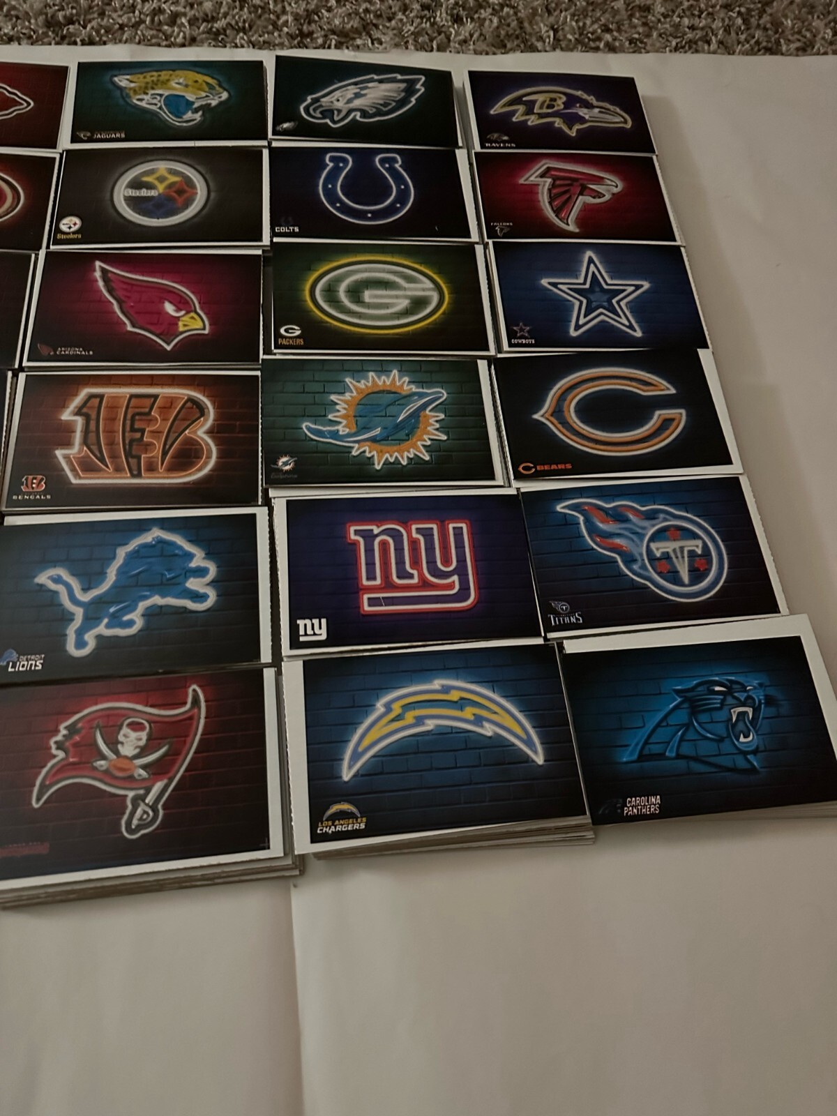 NFL Neon Design Logo Sticker Pick Your Team 30 Teams Free Shipping (3X4.5in)