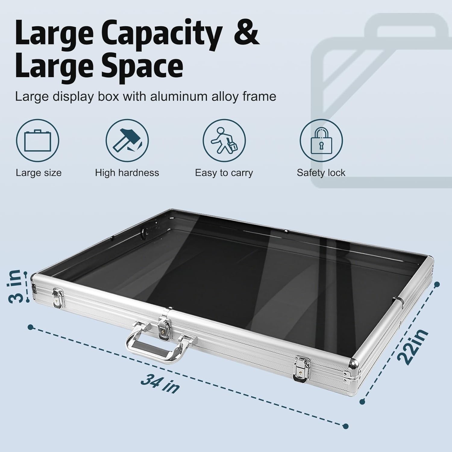 Card Show Display Case Large Aluminum 34 X22 Lockable Trading Card Display Case