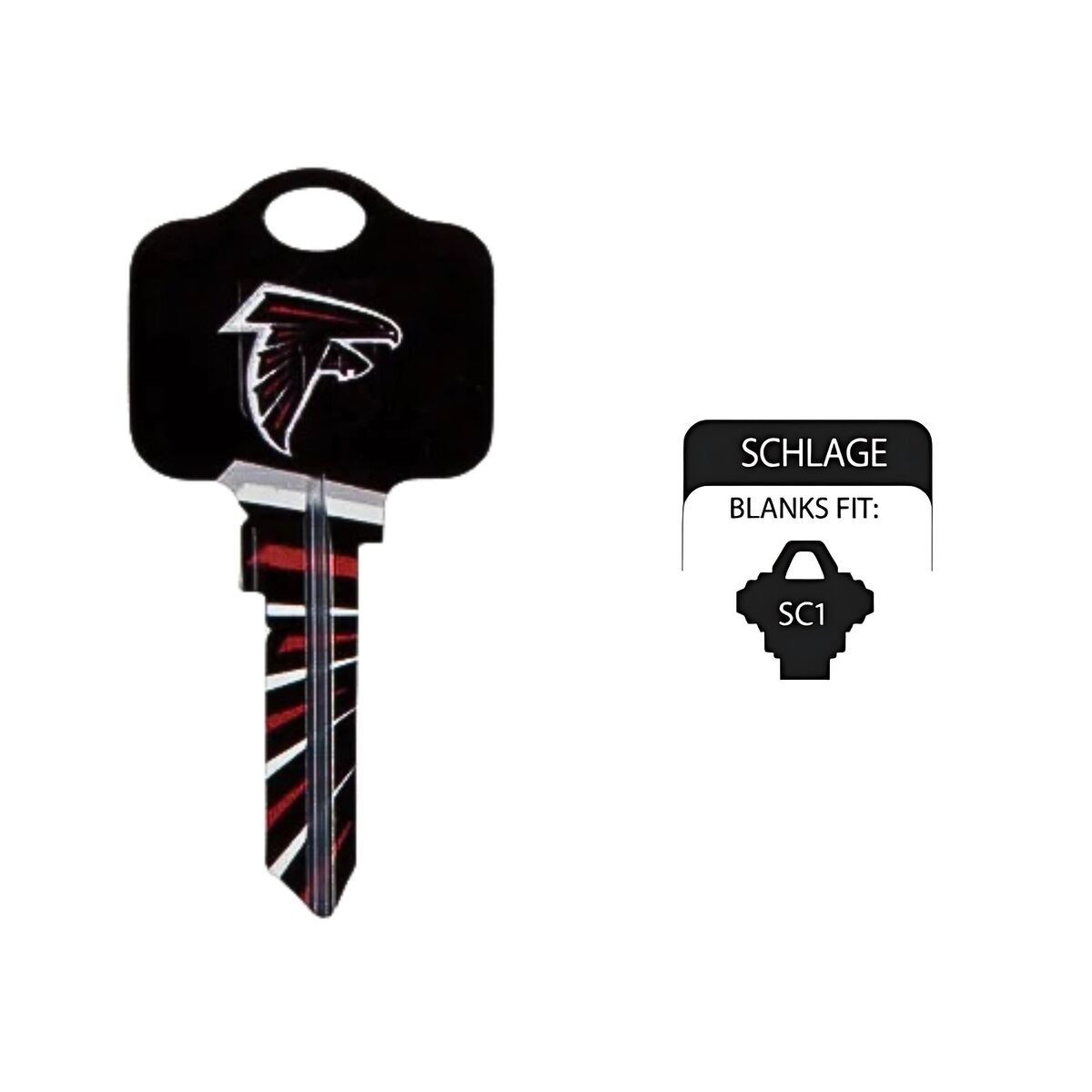 Atlanta Falcons NFL Team Keys Available for Kwikset or Schlage Locks
