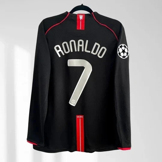 Manchester United 2007/08 Ronaldo #7 Away Black Long Sleeve all Size