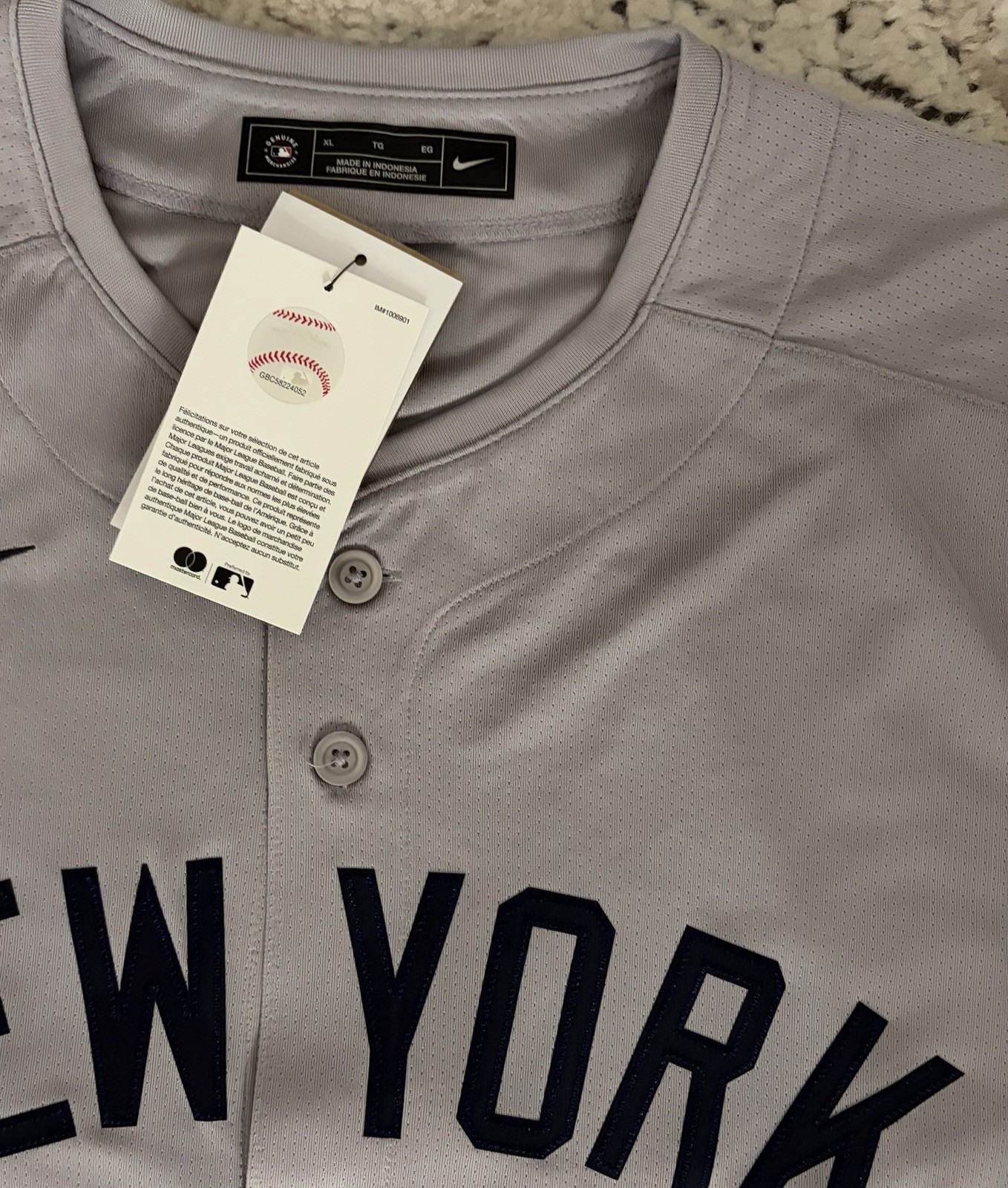 Nike Authentic New York Yankees Aaron Judge #99 Gray Baseball Jersey Men’s Sz XL
