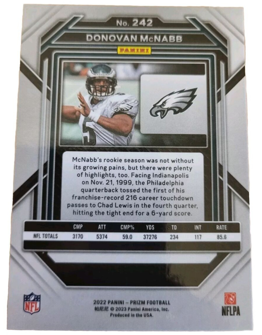 2022 Panini Prizm Donovan McNabb Philadelphia Eagles #242 Football Card (B9