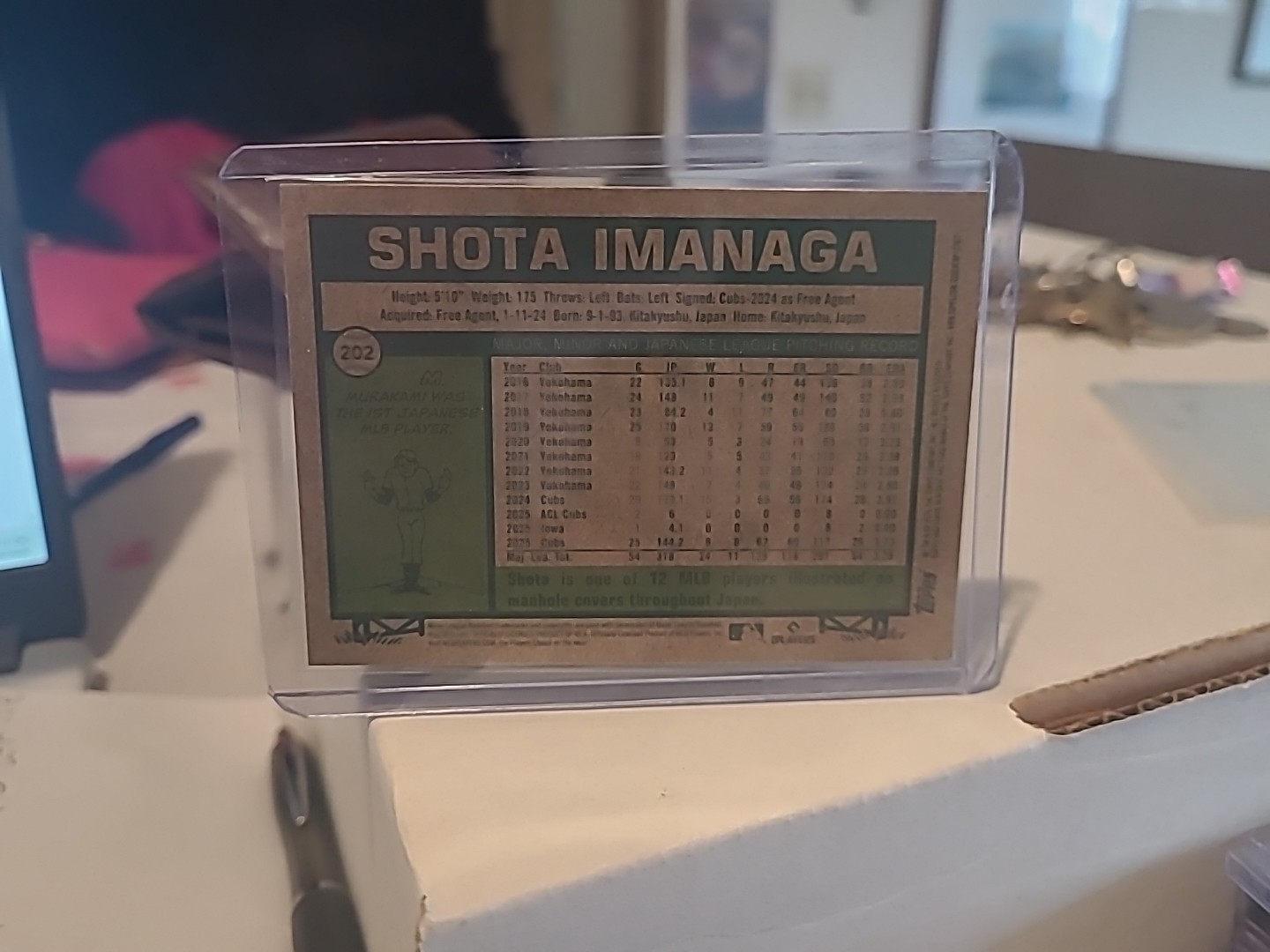 Shota Imanaga 2026 Topps Heritage #202 Light Blue Sparkle