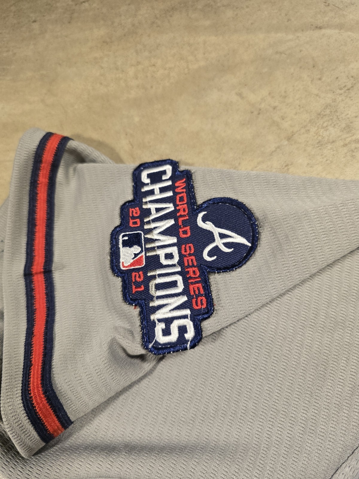 Atlanta Braves Ozzie Albies Nike Jersey Grey Meduim World Series 150patch