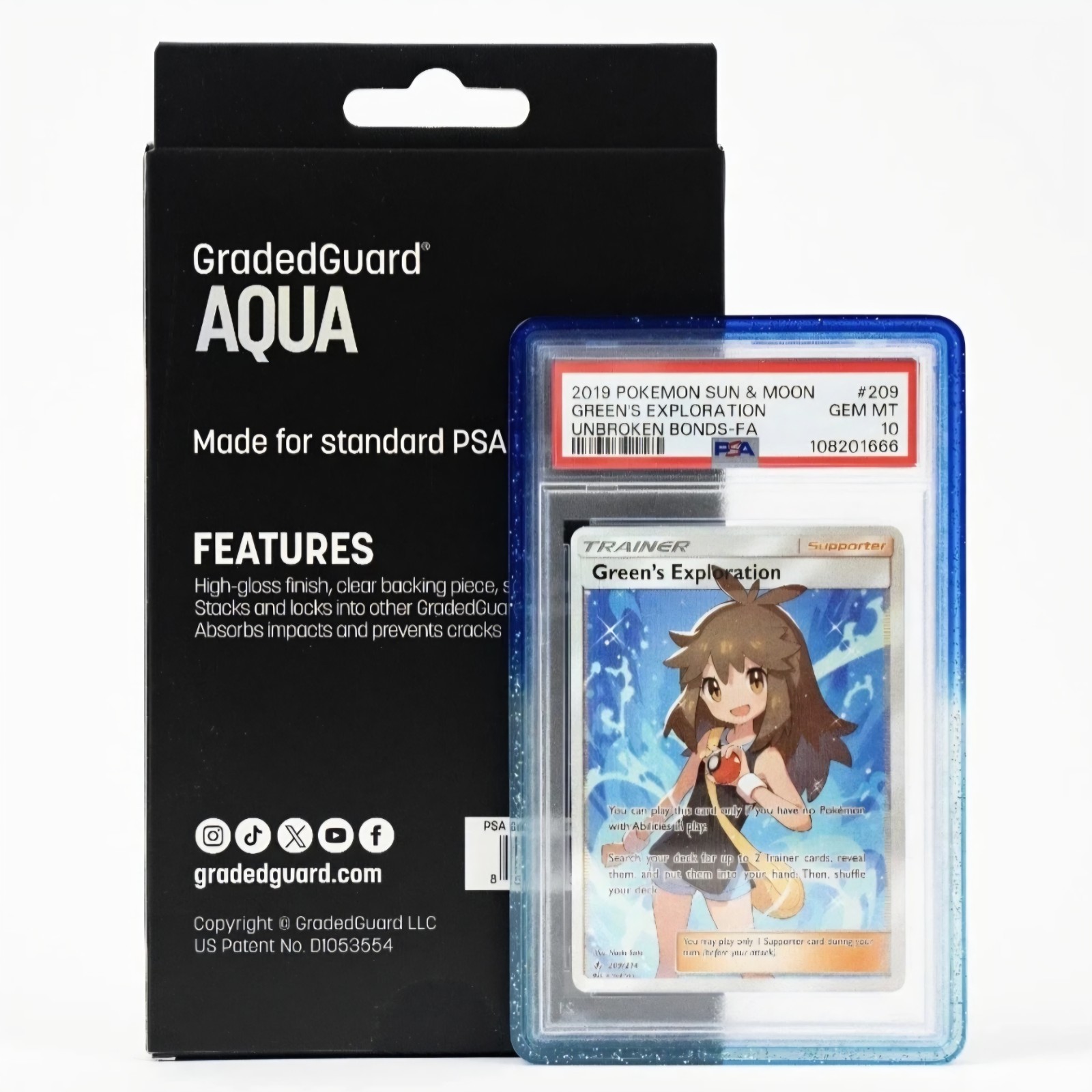 GradedGuard Aqua PSA Graded Card Protector Guard Case Limited Edition