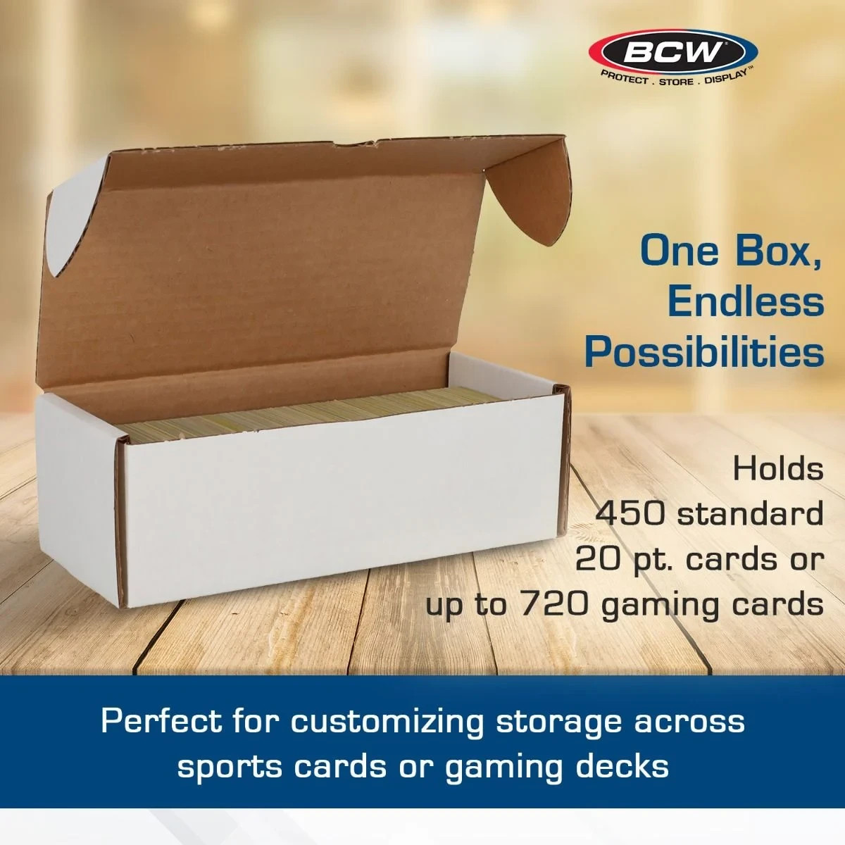 1 BCW 500 Count Cardboard Card Storage Box Trading Sports Holder Case Baseball