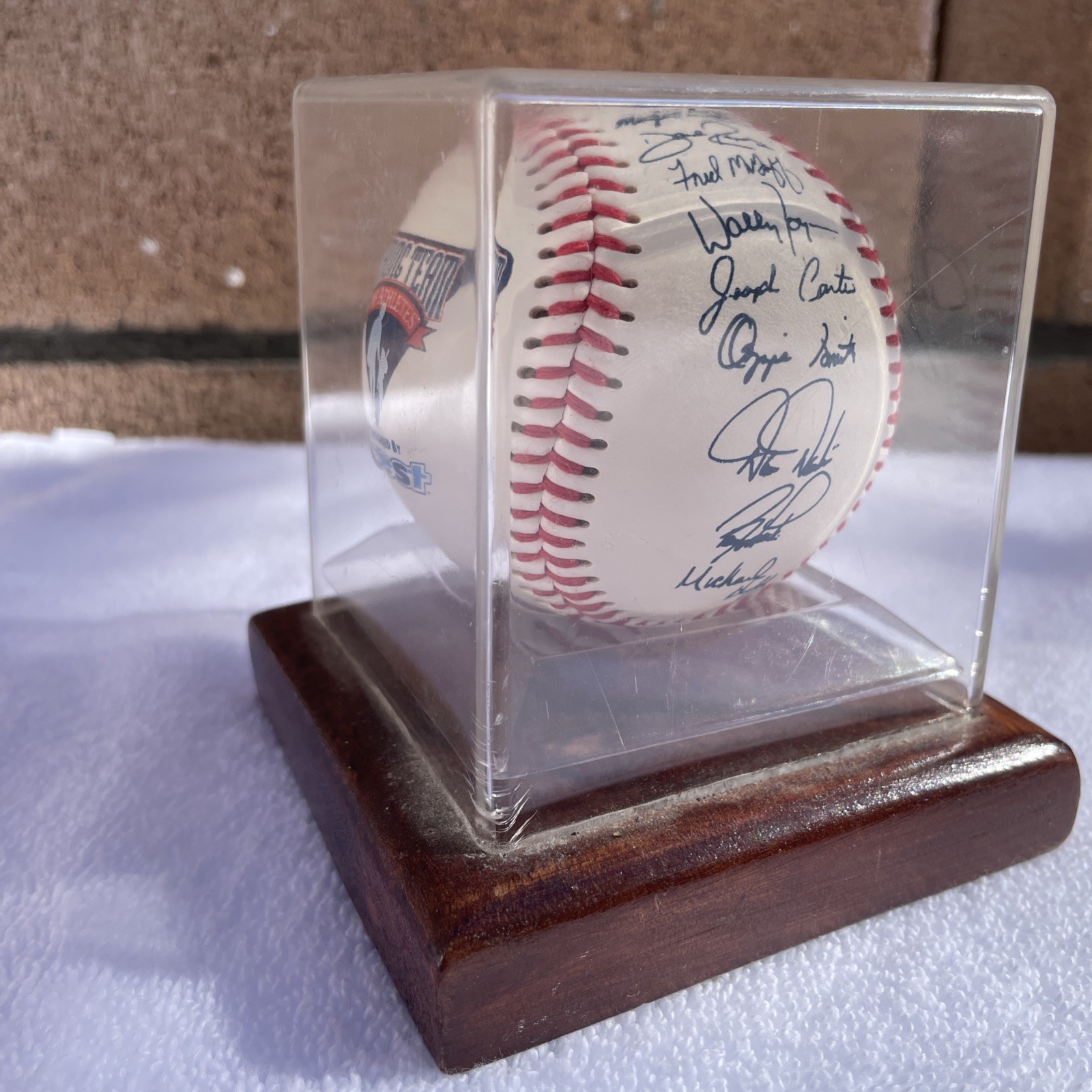 Autographed Baseball Multi Signed MLB Coaches Caring Team Athletes Crest
