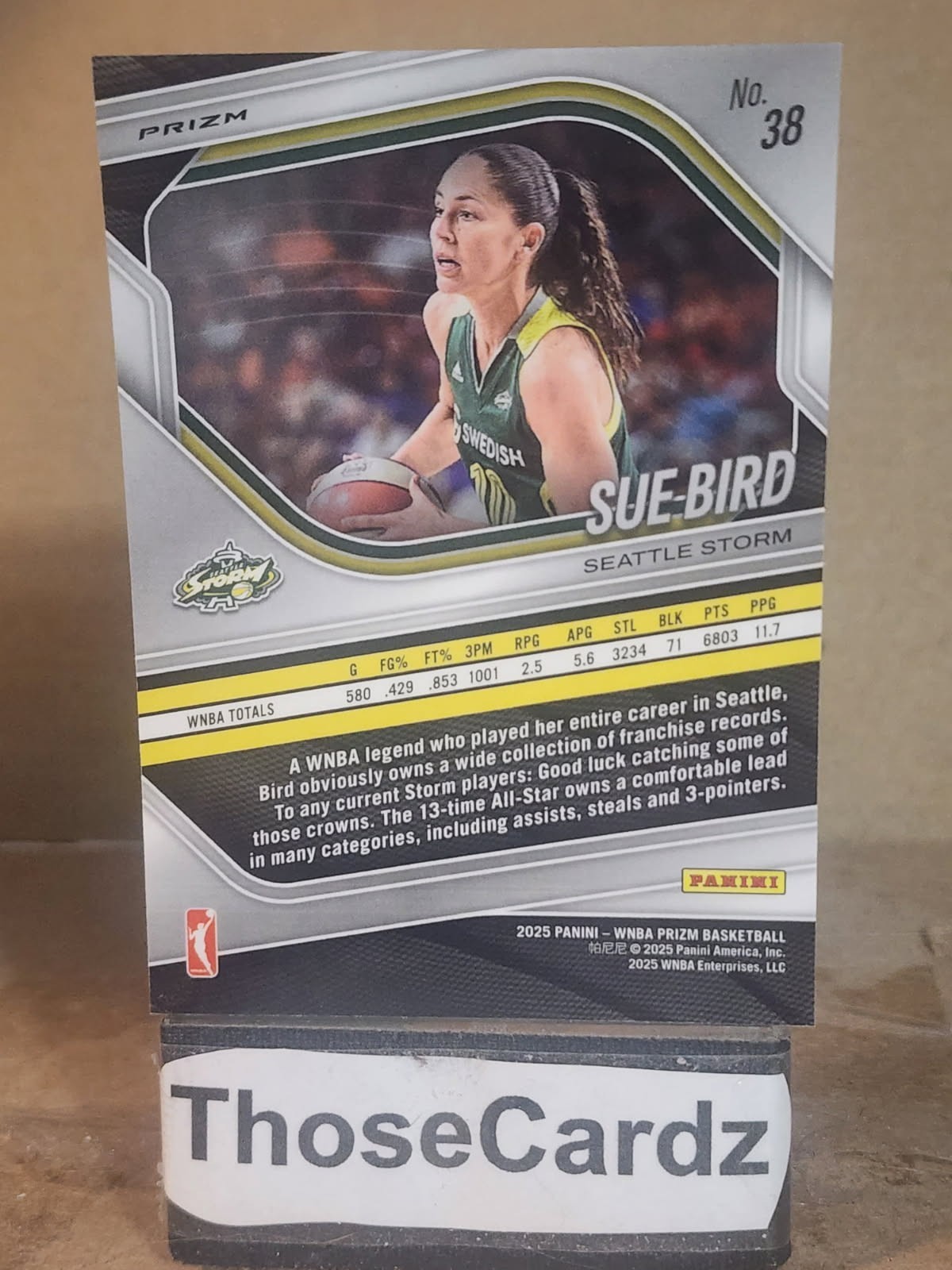 2025 Panini Prizm WNBA White Seismic Prizm #38 Sue Bird