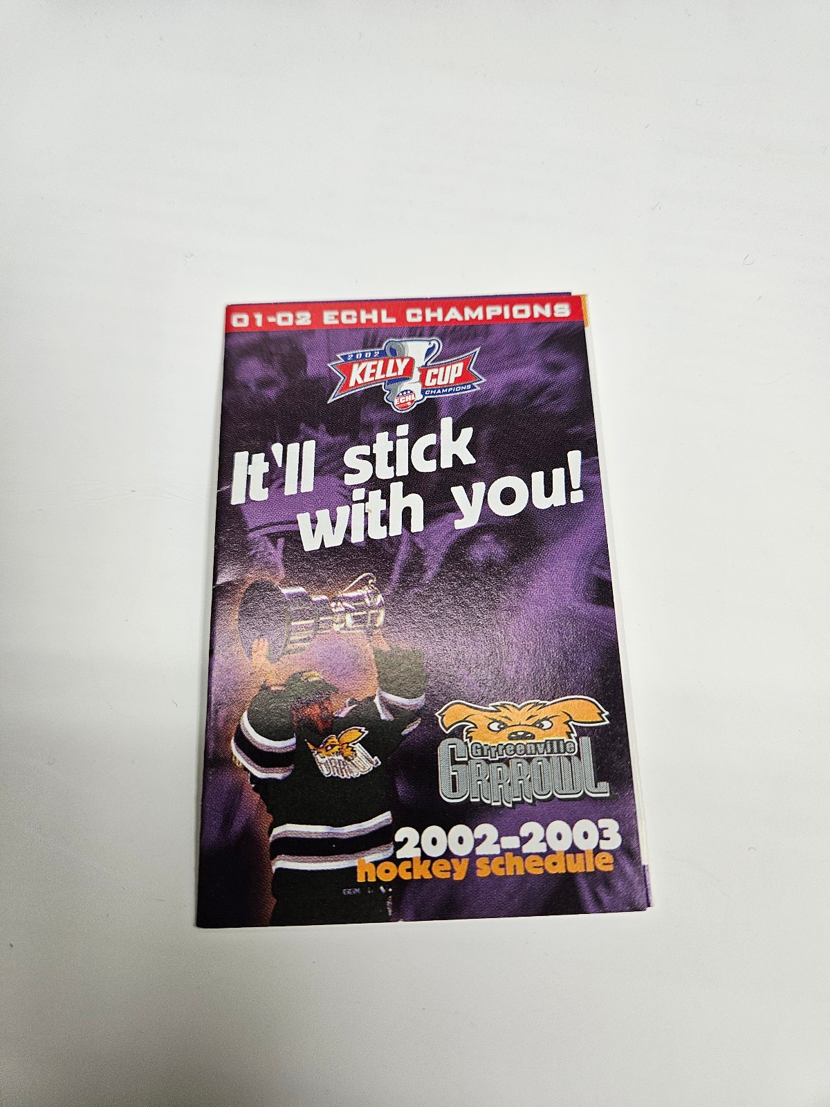 ES25 Greenville Grrrowl 2002/03 ECHL Hockey Pocket Schedule – Belk