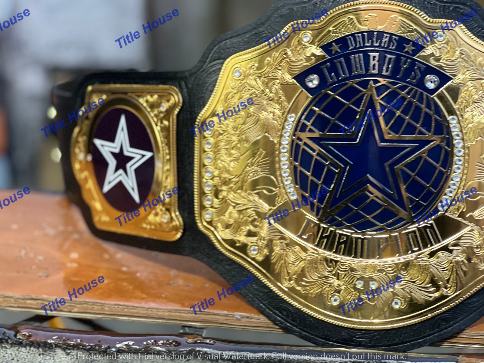 Custom Dallas cowboy team World Championship Belt Adult Size 2MM Brass