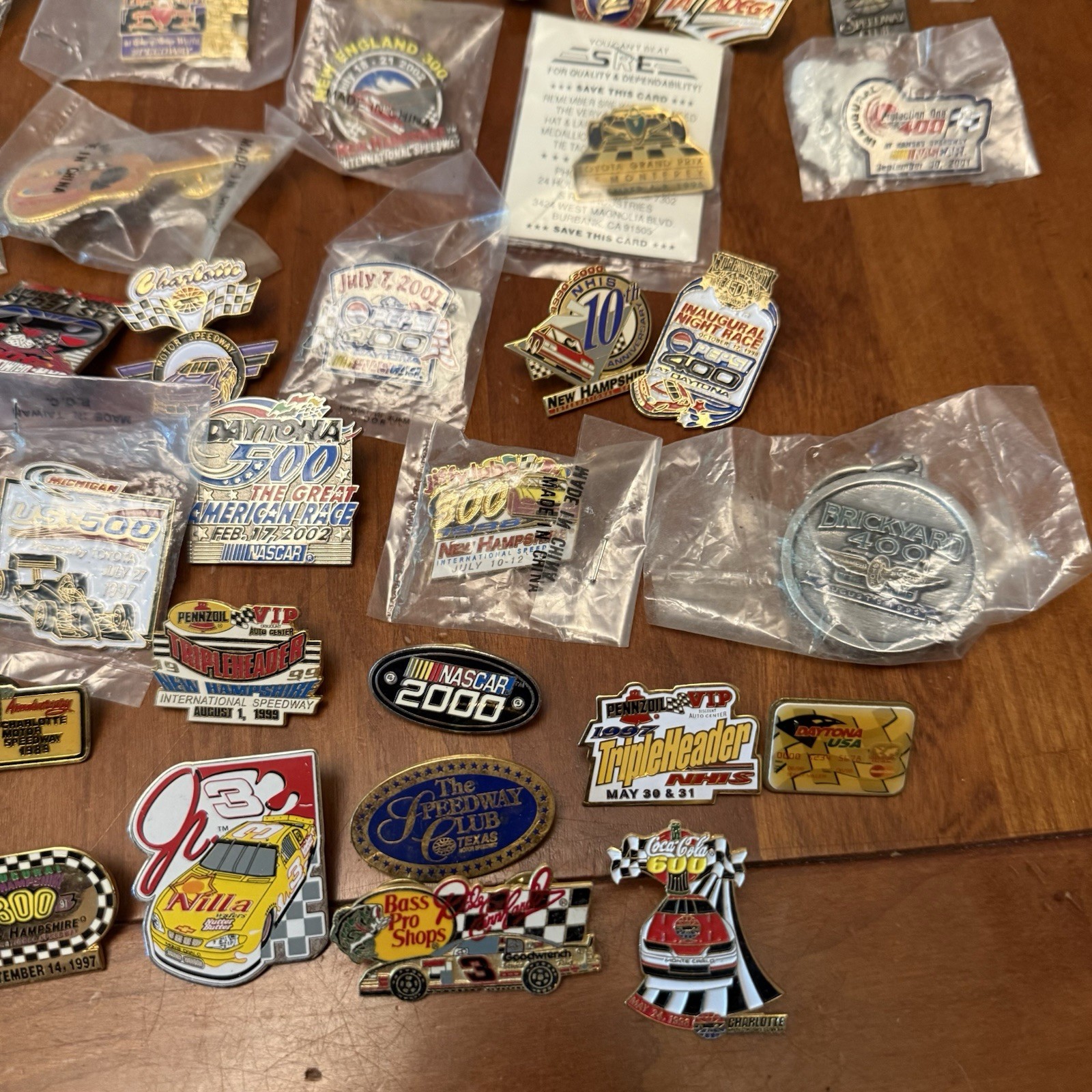 Lot of 200+ Vintage NASCAR Pins Daytona Indy Racing Race Car Bulk Lot Enamel