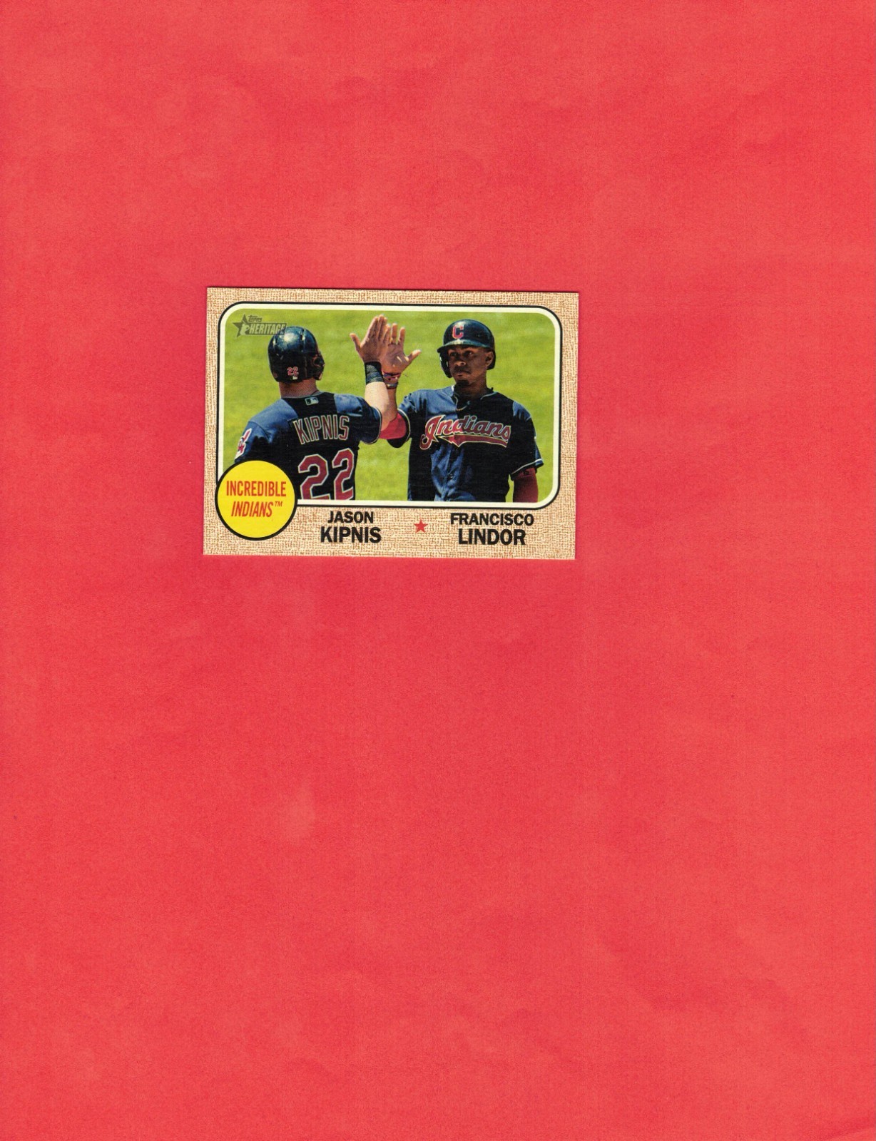 2017 Topps Heritage #CC-7 “Incredible Indians” Combo Card! Cleveland Indians!