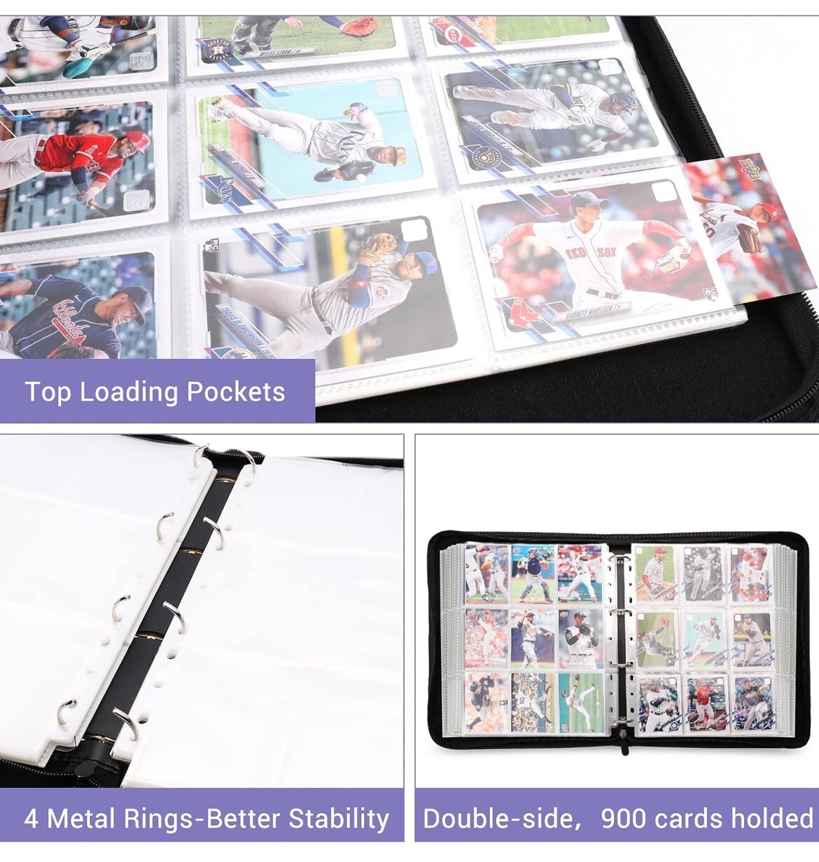 Baseball Card Collection Binder | Portable, Sturdy And Water Resistant