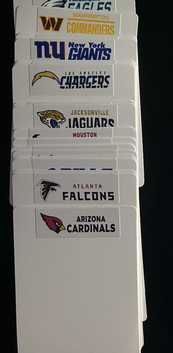 NFL only Sports Card Divider updated Team Logos (Taller DO NOT SINK)